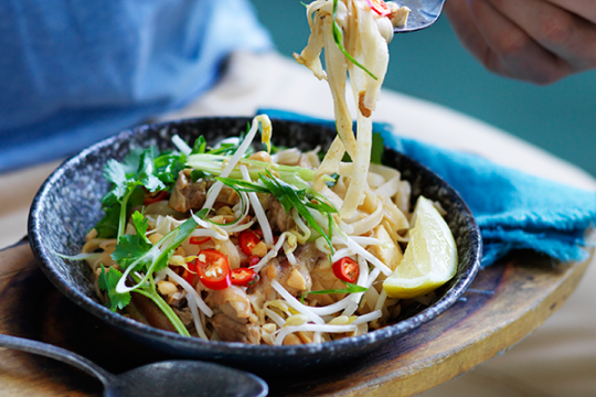 Pad Thai pops with vibrant flavours. 