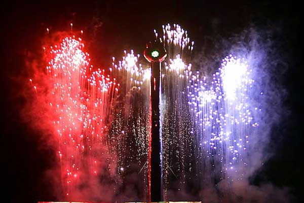 Hunter S. Thompson’s ashes being shot from a cannon.