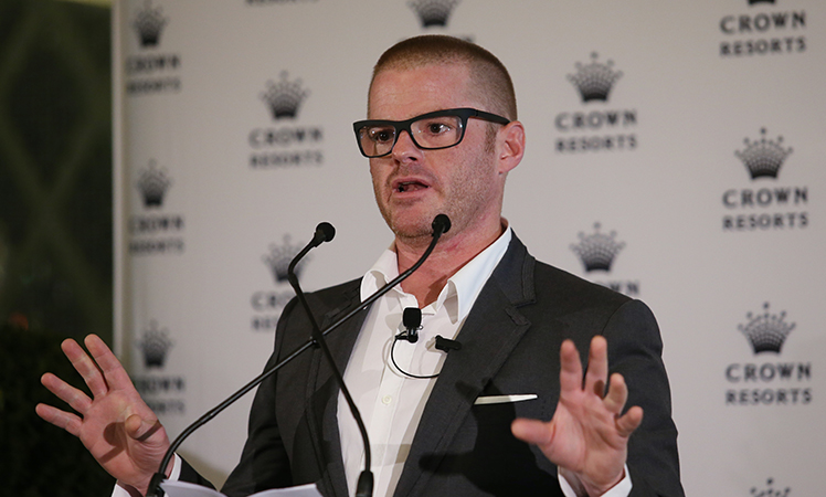 Celebrity chef Heston Blumenthal at a media announcement at Crown in Melbourne.