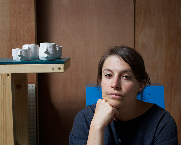 Ceramicist Kim Jaeger with some of her creations. Source: Andy Hutson.