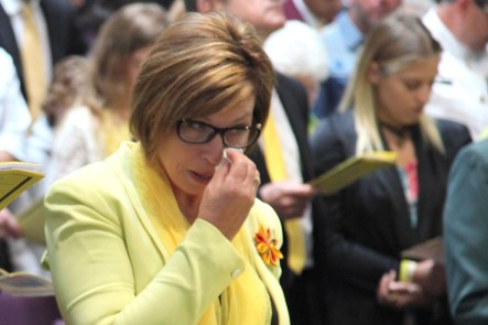 Rosie Batty at her son Luke's funeral.