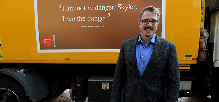 Vince Gilligan at a Sydney Writers Festival event this week. Photo: AAP
