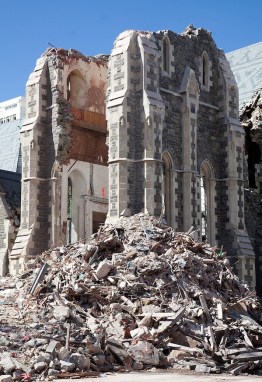 Debris are piled up as the clean up oper
