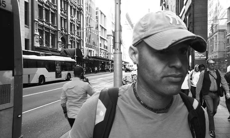 Ben Lowy on the streets of Sydney.