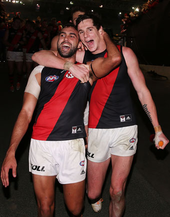 Courtenay Dempsey and Carlisle celebrate the victory. Photo: Getty