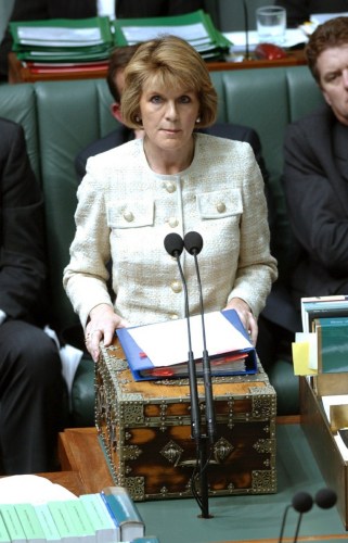 Julie Bishop as the Minister for Ageing in 2003. Photo: AAP