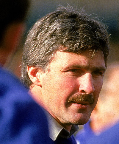 The Malthouse stare at Footscray in 1987. Photo: Getty