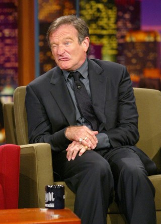 Williams hams it up on the Jay Leno Show.
