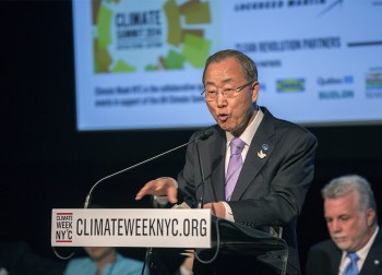 Ban-Ki-Moon-Getty UN Secretary General Ban Ki-moon at Climate Week in New York.