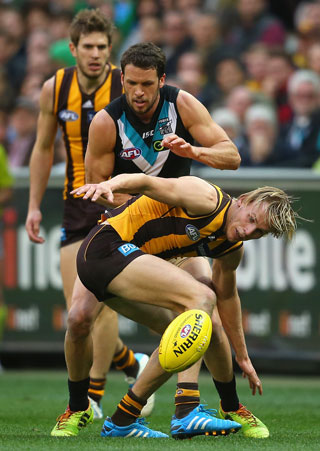 Clarkson switched Will Langford on to Travis Boak in the preliminary final to great effect. Photo: Getty