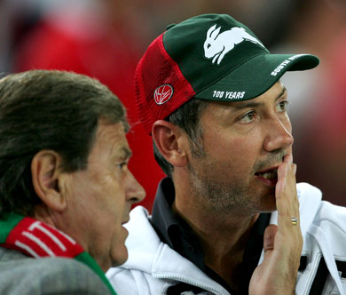 The author with Peter Holmes a Court, who formed a joint ticket with Russell Crowe. Photo: Getty