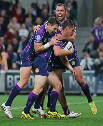 The fitness of Cameron Smith (rear) could have a huge impact on Sunday's final. Photo: Getty