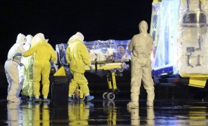 An infected Spanish patient is transferred to hospital.