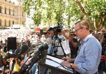 ABC budget cuts rally Quentin Dempster
