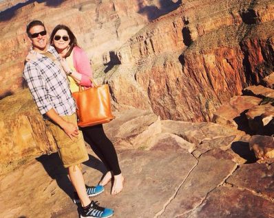Brittany with her husband, Dan, visiting the Grand Canyon. Photo: AAP