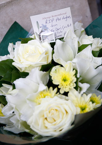A floral tribute that appears at the Grace Gates outside Lord's, the home of cricket, in London. Photo: Getty