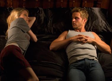 Ryan Kwanten films with castmate Ashley Hinshaw.