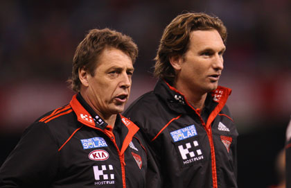 Thompson and Hird in happier times. Photo: Getty