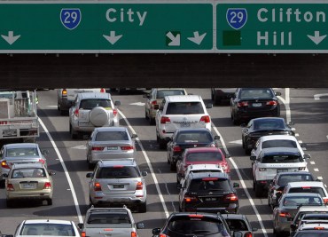 Traffic on the Tullamarine Freeway
