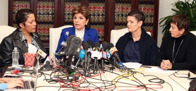 Attorney Gloria Allred (2nd from L) speaks during a press conference with alleged victims of Bill Cosby; Chelan, Beth Ferrie and Helen Hayes, on December 3, 2014 in Los Angeles, California. Photo: Getty