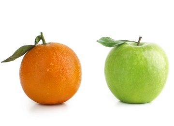 Comparing apples and oranges
