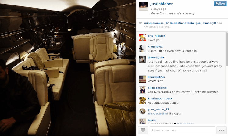 justin bieber jet