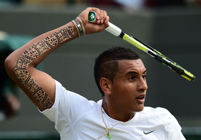 Nick Kyrgios produced the 'smilingest' moment> Photo: Getty