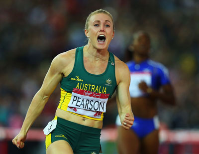 Sally Pearson sets a bad example in Glasgow. Photo: Getty