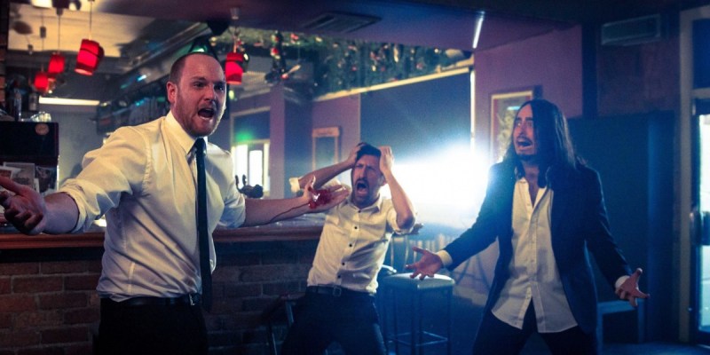 Broden (left) and the Aunty Donna boys have a handy mobile banking tip to avoid night out blow-outs