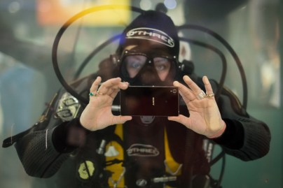 A Sony smartphone being used in what we hope is freshwater. Photo: Getty