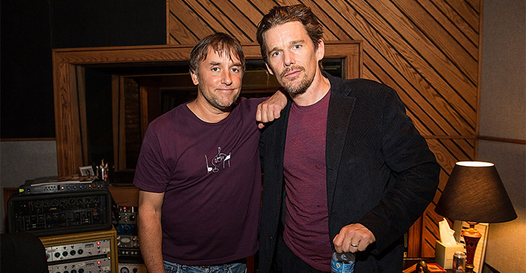 Boyhood's creator Richard Linklater, with  Ethan Hawke, is the director of the moment and looks a certainty to win the Best Director OScar. Photo: Getty