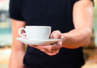 Waiter with coffee