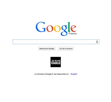 Google France added 'Je Suis Charlie' to its search page.