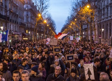 Paris shooting rally march Getty