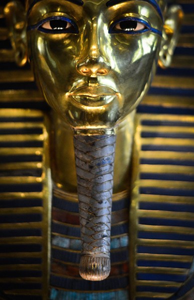 A piece of tried glue was found on the pharoah's mask. Photo: AAP