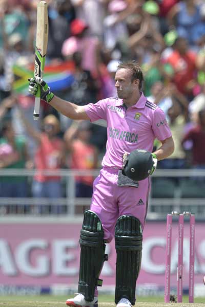 Pretty in pink: AB de Villiers. Photo: Getty