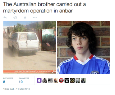 jake bilardi is linked to suicide bombing in iraq