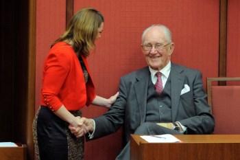 Sarah Hanon-Young with Malcolm Fraser