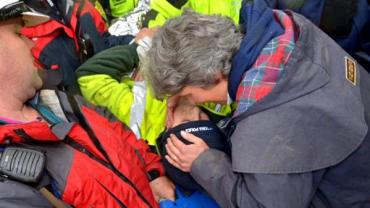 Luke Shambrook reunites with his mother after five days lost in bushland.