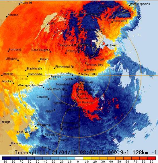 The NSW BoM weather map.