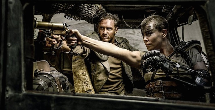 Tom Hardy and Charlize Theron as Max and Furiosa.