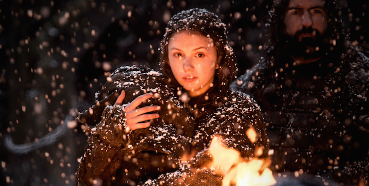 Gilly watches Maester Aemon burn.