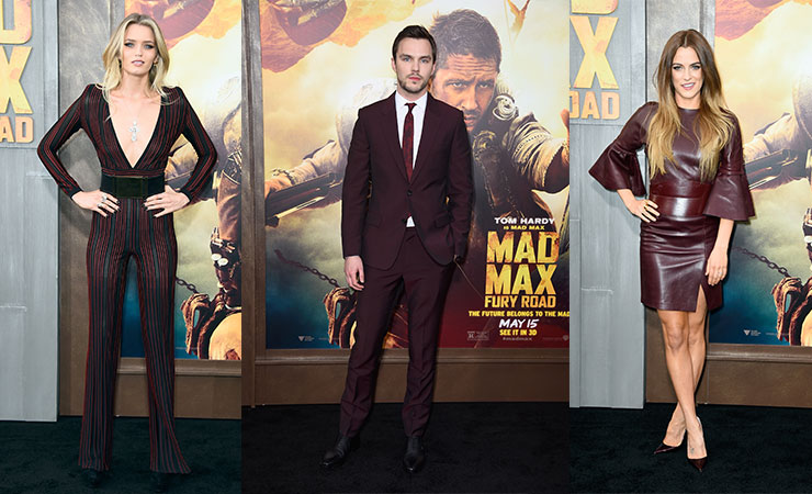 Abbey Lee Kershaw, Nicholas Hoult and Riley Keough at the 'Mad Max: Fury Road' premiere.