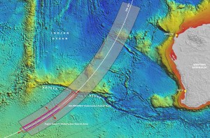 The widened search area for the missing MH370 passenger plane. Source: ATSB