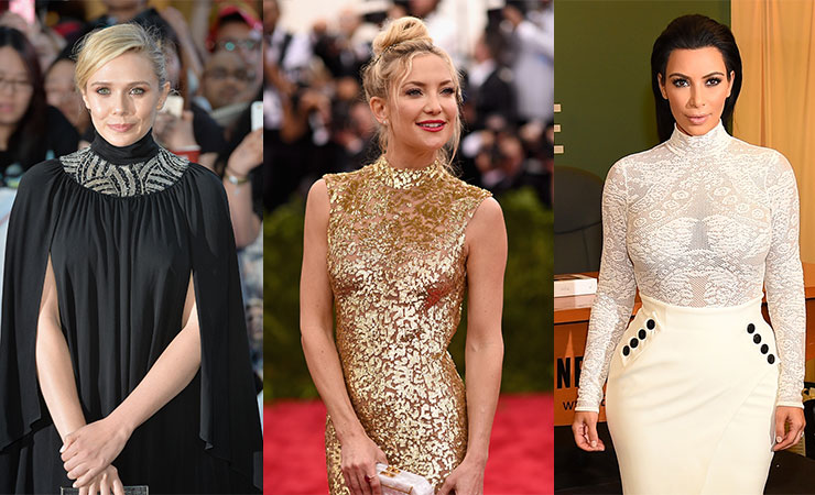 Elizabeth Olsen, Kate Hudson and Kim Kardashian take their turtlenecks to the red carpet.