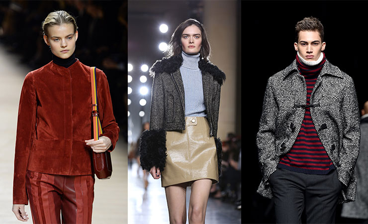 Turtlenecks on the runway at Hermes, Topshop Unique and Ermanno Scervino.