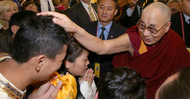 The 14th Dalai Lama scored a better reception at Sydney Airport. Source: AAP