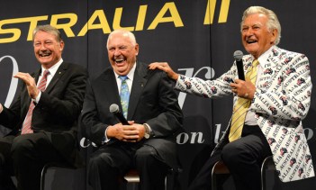 Bertrand, Bond and Bob Hawke at the America's Cup 30th anniversary.