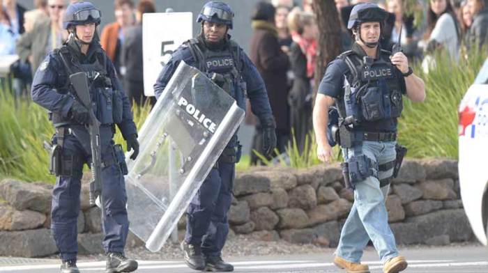 Tactical police are at the Ravenhall remand centre while prisoners run riot inside. Photo: AAP
