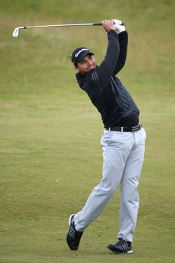 Jason Day is in a three-way tie for the lead as he bids to win his first major. Photo: Getty